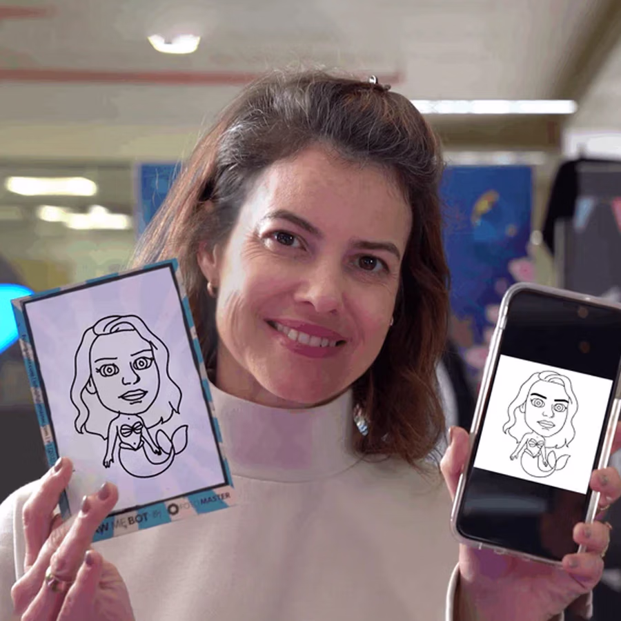 Printed and digital final drawings from Draw Me Magic Photo Booth Rental