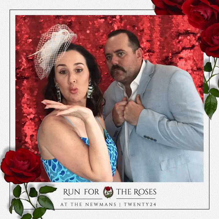 GIF Animation of a couple enjoying the DIY Magic Photo Booth at a Run for the Roses Derby Party in Southwest Florida